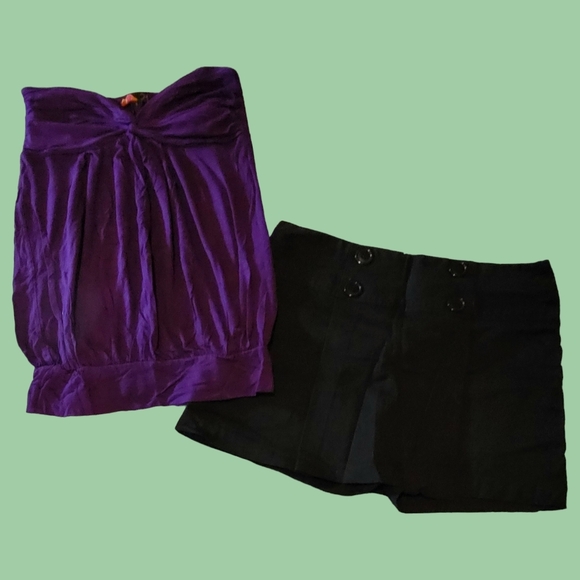 Junior Girls Star City Skorts & Forever 21 Tube Top Sz. SM - Picture 1 of 6